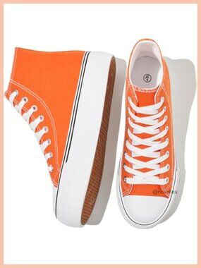 High Top Platform Canvas Sneakers Lace Up Casual Skate Shoes
